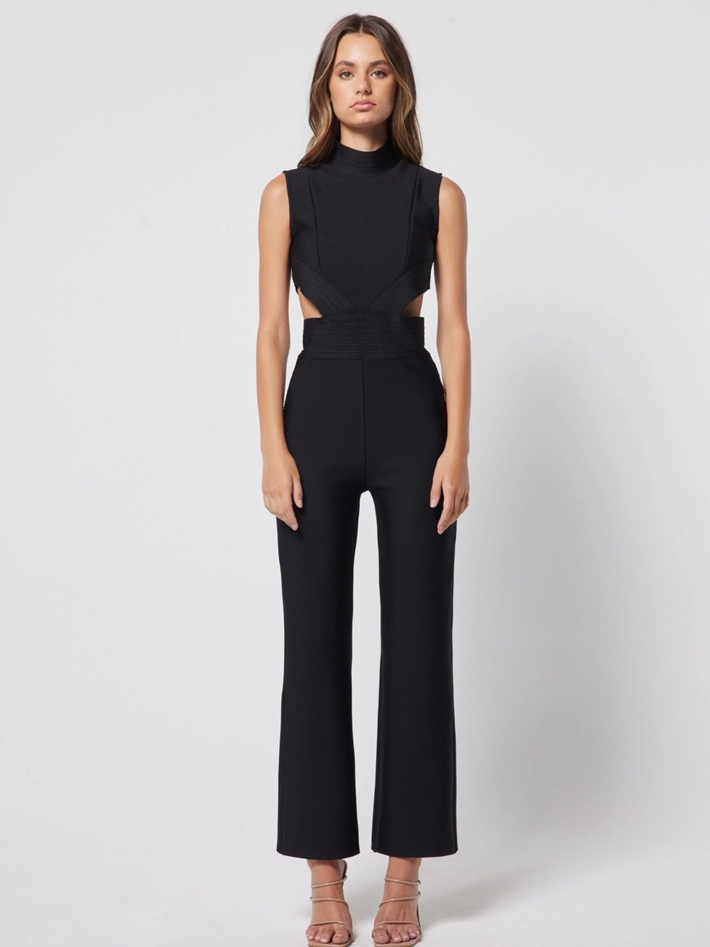 Elliatt Black LAMBLEY JUMPSUIT Wide-Leg Cutout, XS